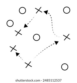 Soccer tactics. Set Of Tactic icons. Tactics business concept icons. Vector Illustration. Eps 10.