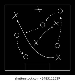 Soccer tactics. Set Of Tactic icons. Tactics business concept icons. Vector Illustration. Eps 10.