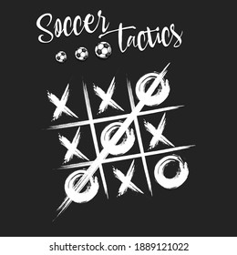 Soccer tactics sketch. Scheme and strategy tactical soccer game. Design pattern. Vector illustration