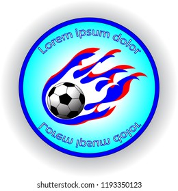 Soccer team blue logo in abstract style