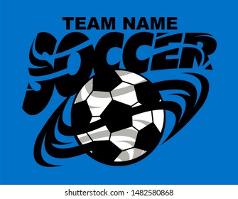 soccer team design with ball for school, college or league