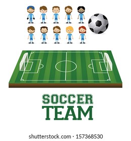 soccer team design over white  background vector illustration 