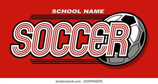 soccer team design with stylized ball for school, college or league sports