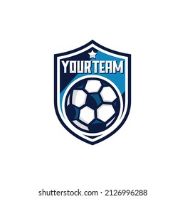 Soccer team emblem logo design vector illustration