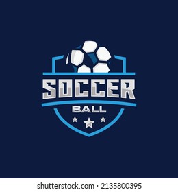 Soccer team emblem logo design vector illustration