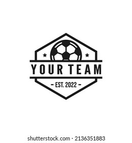 Soccer team emblem logo design vector illustration