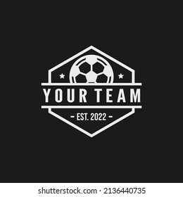 Soccer team emblem logo design vector illustration