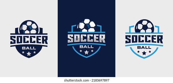 Soccer team emblem logo design vector illustration