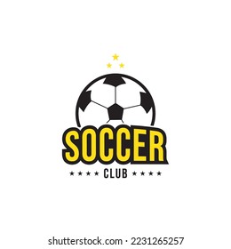 Soccer team emblem logo design vector illustration