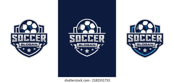 Soccer Team Emblem Logo Set Design Vector