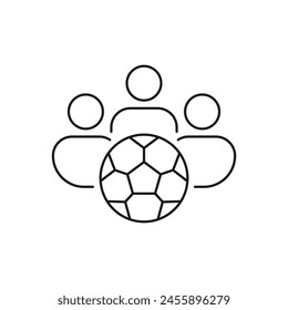 Soccer team. Football club icon line style isolated on white background. Vector illustration