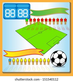 Soccer team with green field