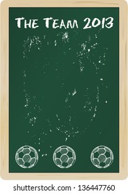 Soccer team lineup on a chalkboard, free copy space