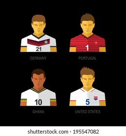 Soccer team players. Germany, Portugal, Ghana, United States.