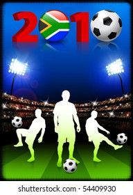 Soccer Team with South African 2010 Event Original Illustration
