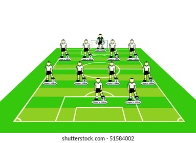 Soccer  team tactical scheme. Vector illustration.
