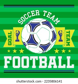 Soccer Team Text with a ball