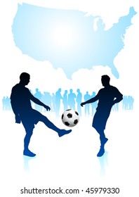 Equipo de fútbol con el mapa de Estados Unidos Ilustración vectorial original