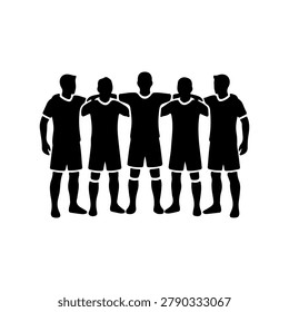 Soccer Team Unity Pose Silhouette Vector