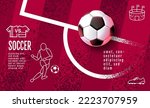 Soccer Template design , Football banner, Sport layout design, red Theme, vector
