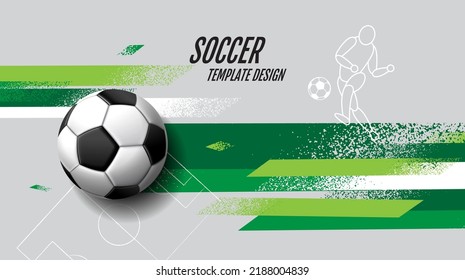 Soccer Template design , Football banner, Sport layout design, green Theme,  vector illustration - Shutterstock ID 2188004839