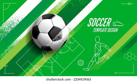 Soccer Template design , Football banner, Sport layout design, green Theme,  vector illustration