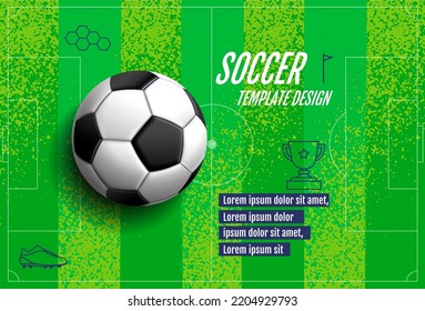 Soccer Template design , Football banner, Sport layout design, green Theme,  vector illustration