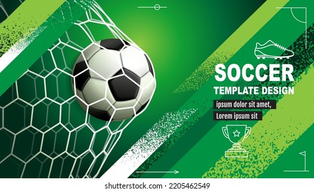 Soccer Template design , Football banner, Sport layout design, green Theme, vector illustration