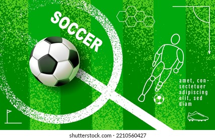 Soccer Template design , Football banner, Sport layout design, green Theme, vector illustration