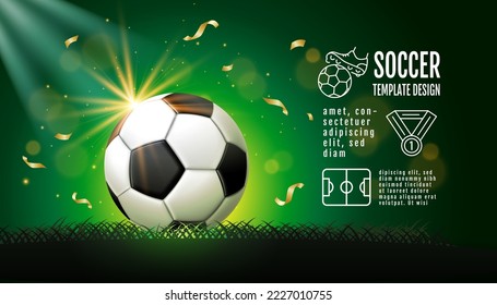 Soccer Template design , Football banner, Sport layout design, green Theme, vector illustration