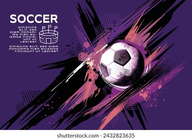 Diseño de plantilla de fútbol, Banner de fútbol, Diseño de diseño deportivo, Dibujo, Vector, Fondo abstracto