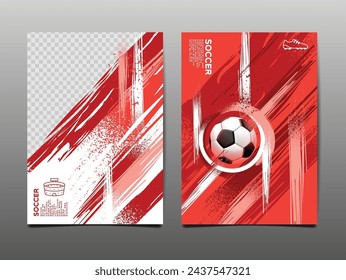 Soccer Template design , Football banner, Sport layout design, Red Theme, vector illustration ,abstract background