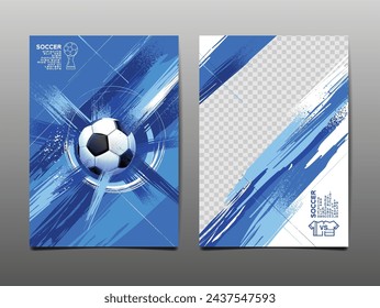 Fußball-Vorlage-Design , Fußball-Banner, Sport-Layout-Design, blaues Thema, Vektor-Illustration