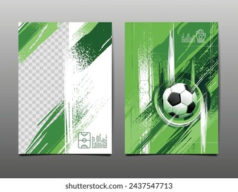 Soccer Template design , Football banner, Sport layout design, Green Theme, vector illustration ,abstract background