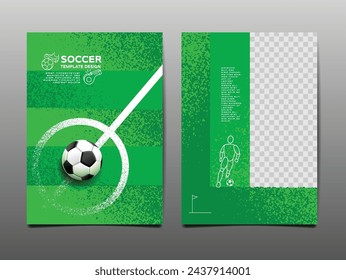 Soccer Template design , Football banner, Sport layout design, Green Theme, vector illustration ,abstract background