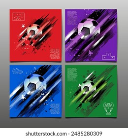 Soccer Template design , Football banner, Sport layout design, Red Theme, vector illustration