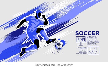 Soccer Template design , Football banner, Sport layout design, Blue Theme, vector illustration