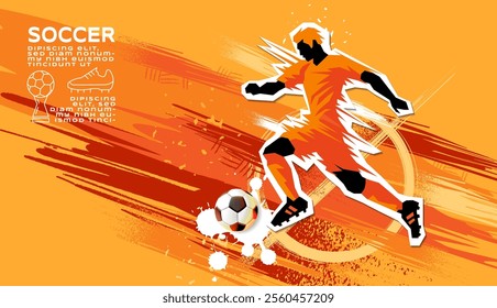 Soccer Template design , Football banner, Sport layout design, Red Theme, vector illustration ,abstract background