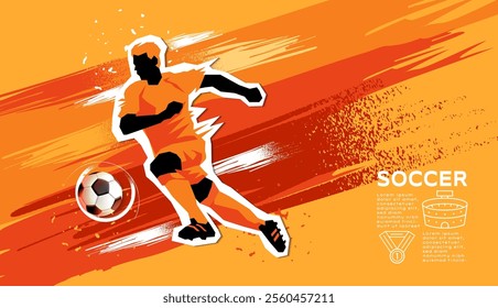 Soccer Template design , Football banner, Sport layout design, Red Theme, vector illustration ,abstract background
