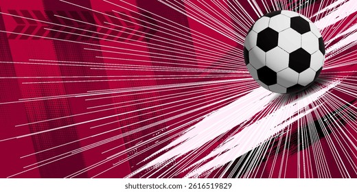 Soccer Template design , Football banner, Sport layout design, red Theme, vector
