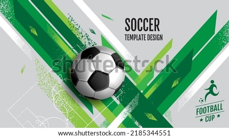 Soccer Template design , Football banner, Sport layout design, vector illustration Stockfoto © 