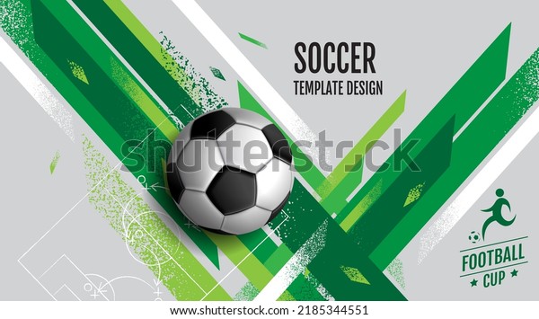 Soccer Template design , Football banner,\
Sport layout design, vector\
illustration
