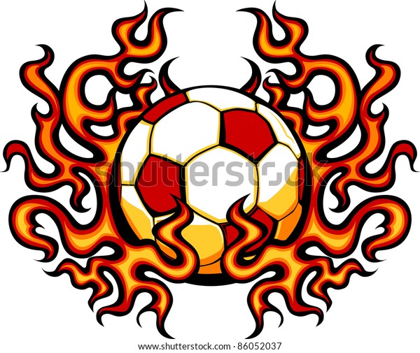 soccer-template-flames-vector-image-stock-vector-royalty-free