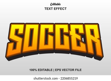 soccer text effect with 3d style and editable.