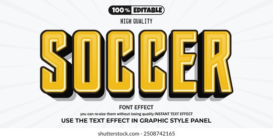 Soccer text effect. Editable text effect.