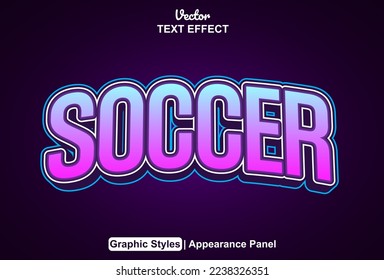 Efecto de texto de fútbol con estilo gráfico y modificable.