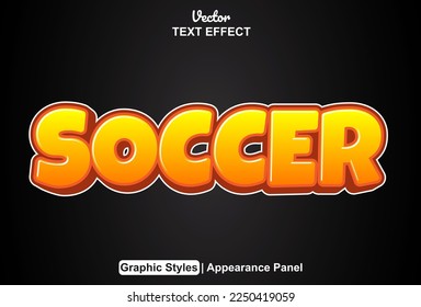 Soccer text effect with graphic style and editable.