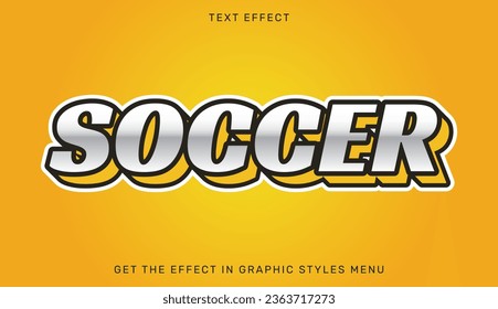 Soccer text effect template in 3d design