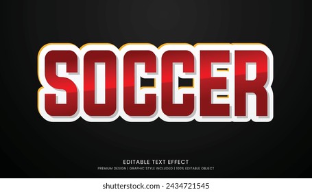 soccer text effect template with minimalist style and bold font concept use for brand advertising