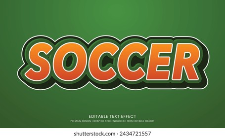soccer text effect template with minimalist style and bold font concept use for brand advertising
